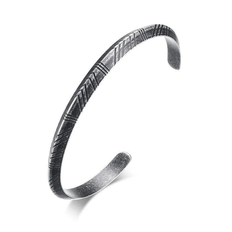 Bracelete Viking em Aço Inoxidável VNOX – Estilo Retrô Masculino | Hermes Import