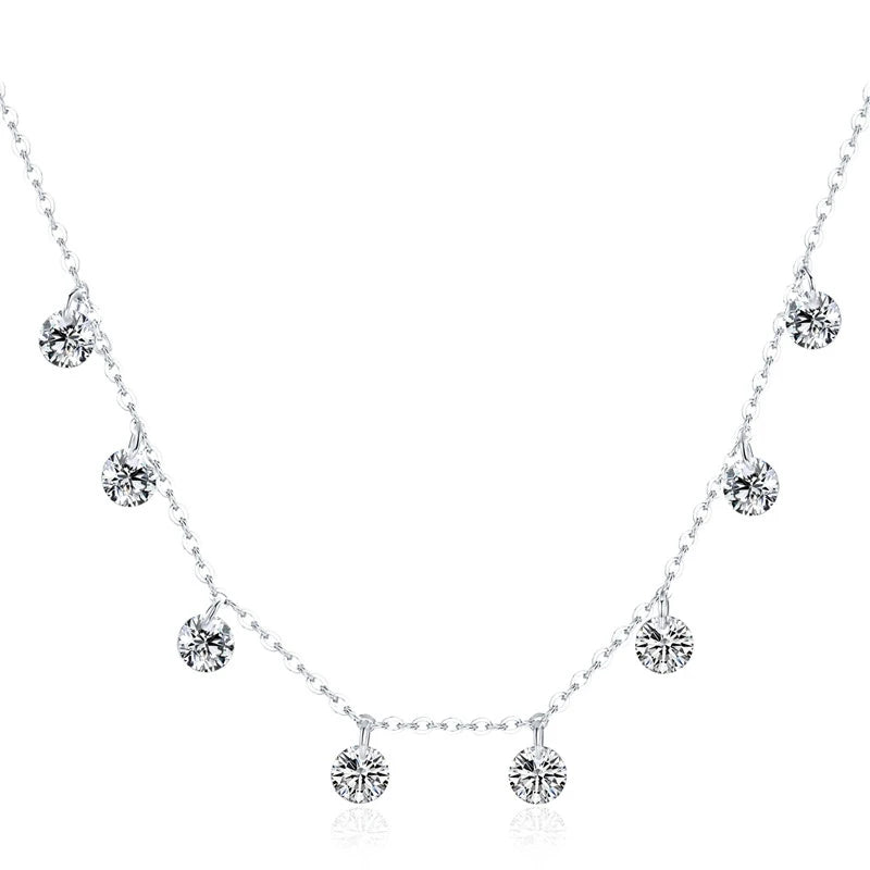Colar Choker WOSTU de Prata 925 com Zircônia Cintilante – Elegância Vintage