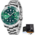 OceanSteel Chrono Relógio Masculino | Diver Luxo, Inox e Calendário LIGE