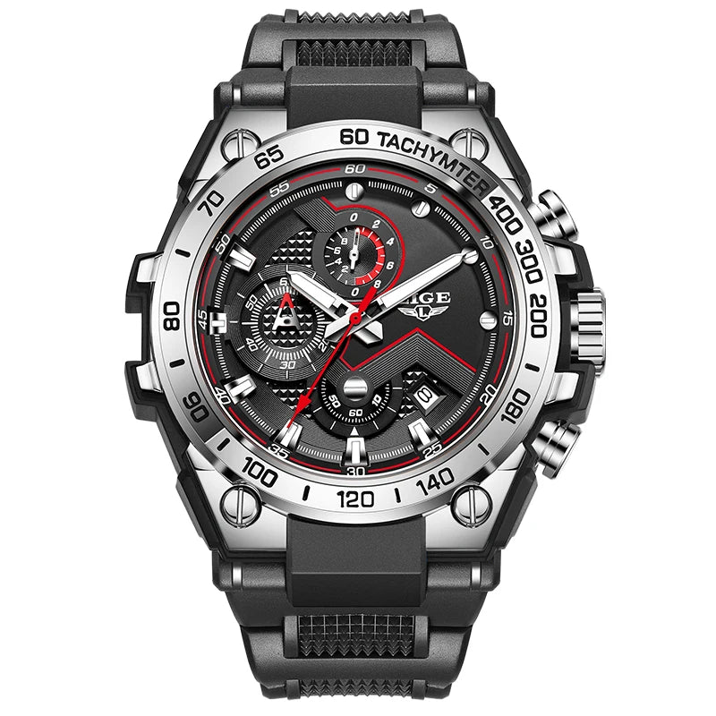 ChronoDrive Relógio Masculino | Silicone, Cronógrafo e Estilo Esportivo LIGE