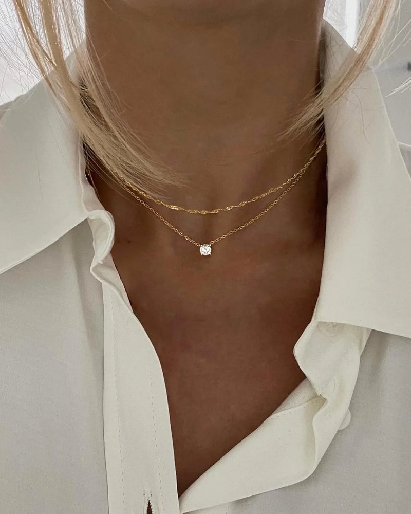Colar Diamond Choker com Zircônia e Banho de Ouro – Hermes Import