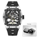 Torque Phantom Relógio Automático | Skeleton, Caixa Tonneau e Pulseira Silicone MEGIR