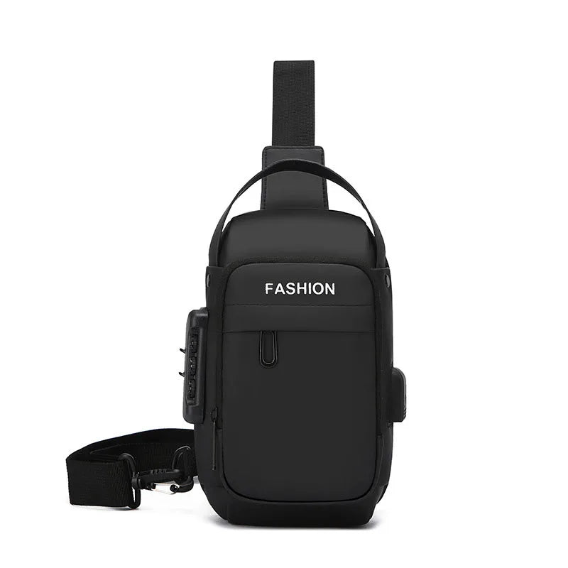 SecureTrip Bolsa Peitoral Masculina | Oxford Impermeável com USB - Hermes Imp.