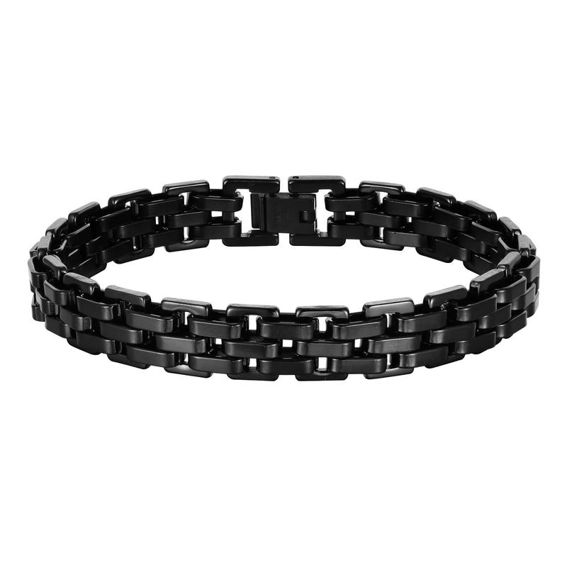 Pulseira Masculina Hermes Import em Aço Inoxidável com Elos Estilo Watchband – Design Esportivo e Casual