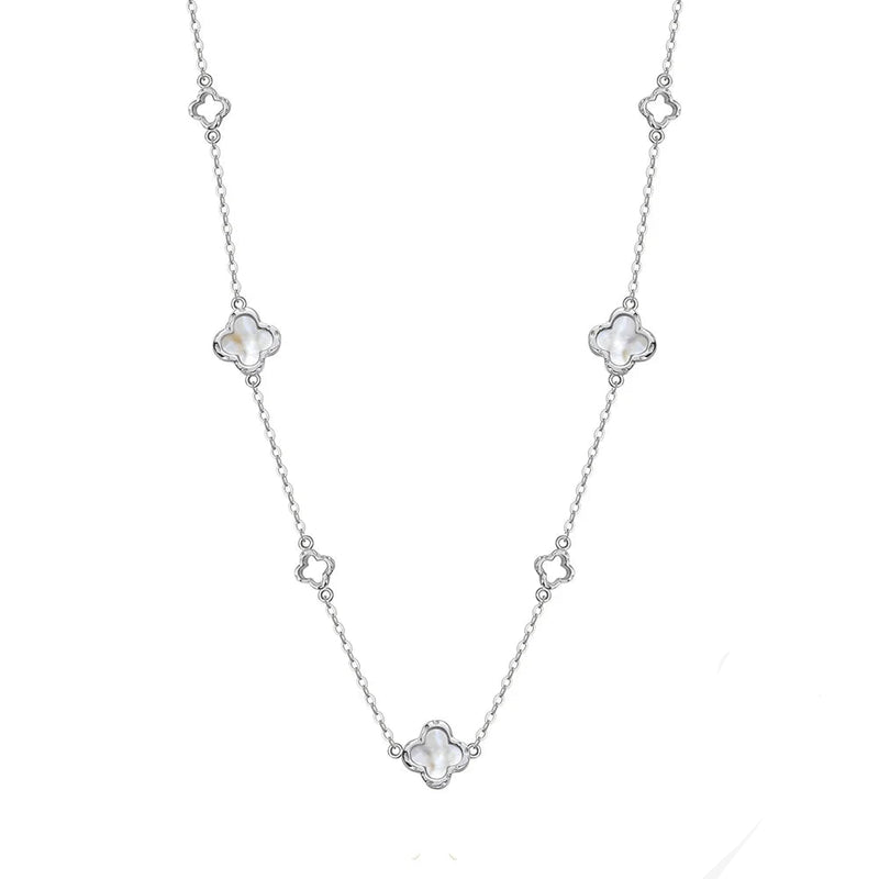 Colar Trevo de Prata 925 com Detalhe em Madrepérola – ORSA JEWELS