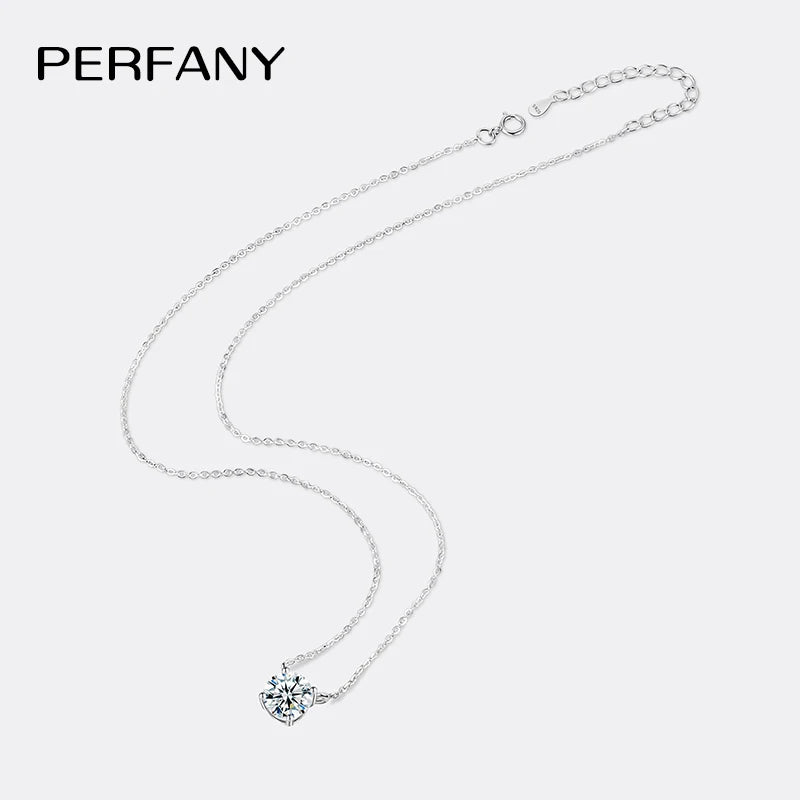 Colar Moissanite 1 a 5 Quilates em Prata 925 – PERFANY Clássico