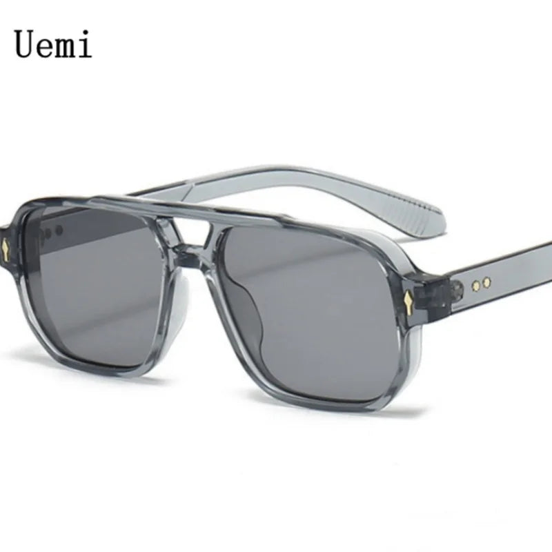 DualFrame Óculos Quadrado Masculino | Design Retrô com Proteção UV400 Hermes Imp.
