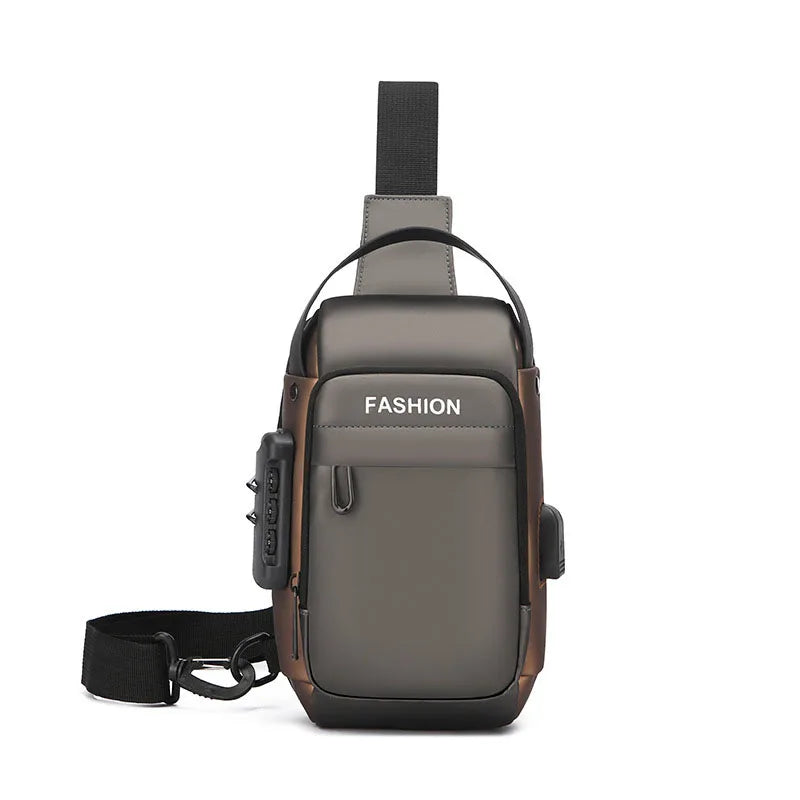 SecureTrip Bolsa Peitoral Masculina | Oxford Impermeável com USB - Hermes Imp.