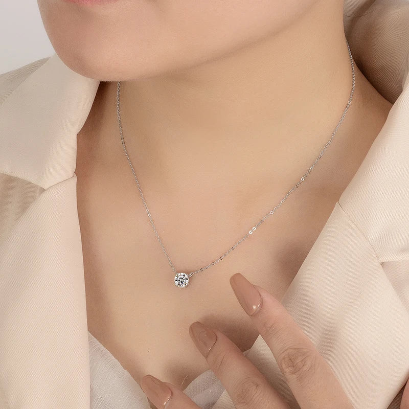 Colar Moissanite 1 a 5 Quilates em Prata 925 – PERFANY Clássico