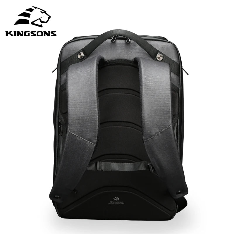 SolarEdge Mochila Masculina | Poliéster Premium, USB e Carga Solar 15.6” - Kingsons