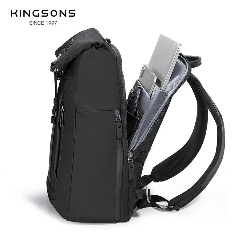TitanEdge Mochila Profissional Unissex | Poliéster 15.6", Anti-furto e Impermeável - Kingsons