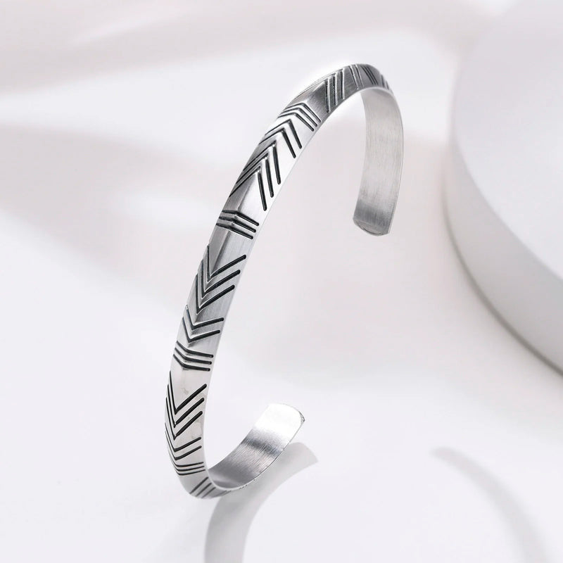 Bracelete Viking em Aço Inoxidável VNOX – Estilo Retrô Masculino | Hermes Import