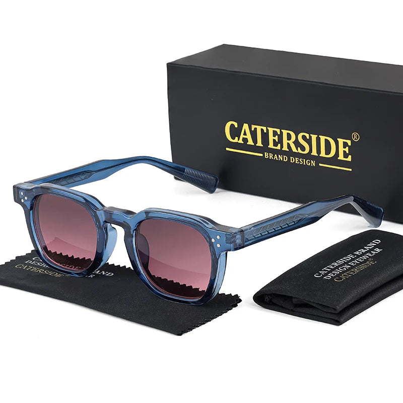 EdgeRiot Óculos Punk Quadrado Masculino | UV400, Armação Slim Caterside