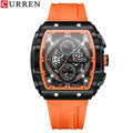 UrbanEdge Chrono Relógio Masculino | Caixa Retangular, Silicone e Cronógrafo CURREN