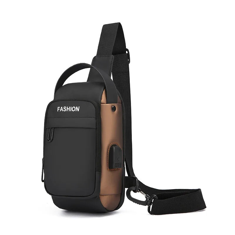 SecureTrip Bolsa Peitoral Masculina | Oxford Impermeável com USB - Hermes Imp.