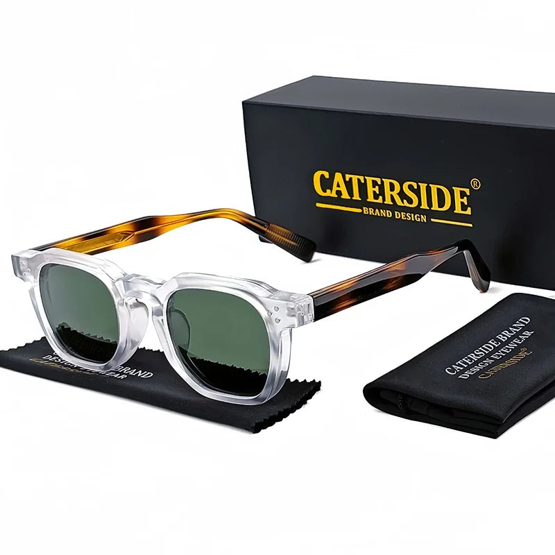 EdgeRiot Óculos Punk Quadrado Masculino | UV400, Armação Slim Caterside