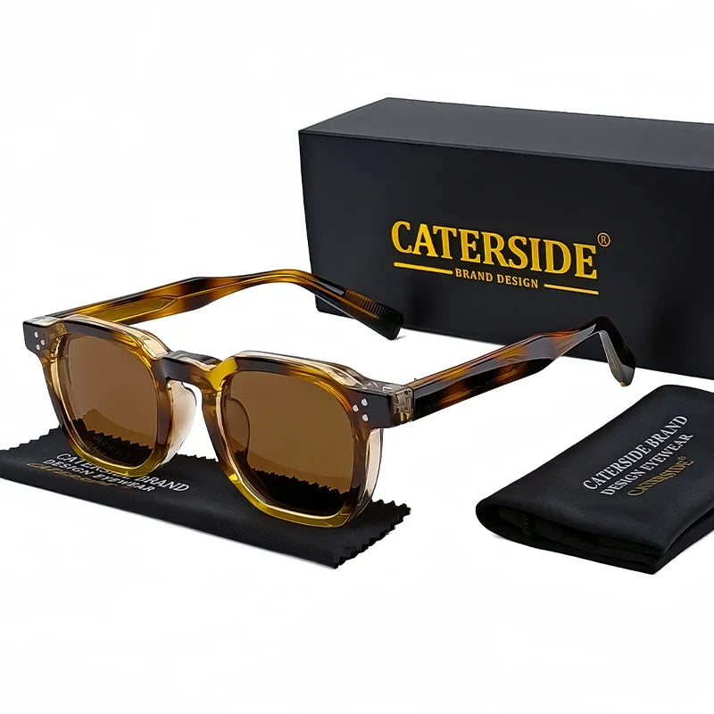 EdgeRiot Óculos Punk Quadrado Masculino | UV400, Armação Slim Caterside