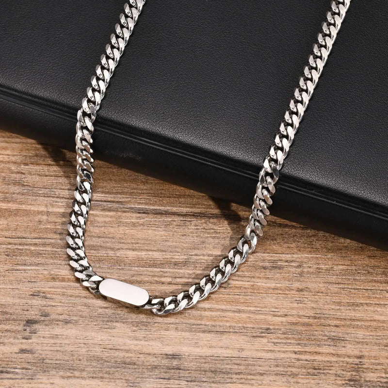 Colar Masculino Cuban Link em Aço Inoxidável – Hermes Import
