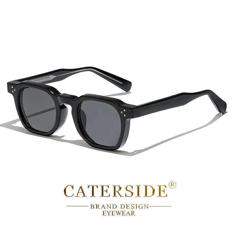 EdgeRiot Óculos Punk Quadrado Masculino | UV400, Armação Slim Caterside
