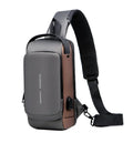 PrimeShell Bolsa Peitoral Unissex | Couro Brilhante, USB para Carregamento e Compartimentos - Hermes Imp.