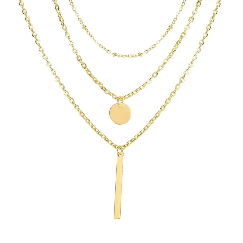 Colar Delysia King Triplo em Liga Dourada – Hermes Import