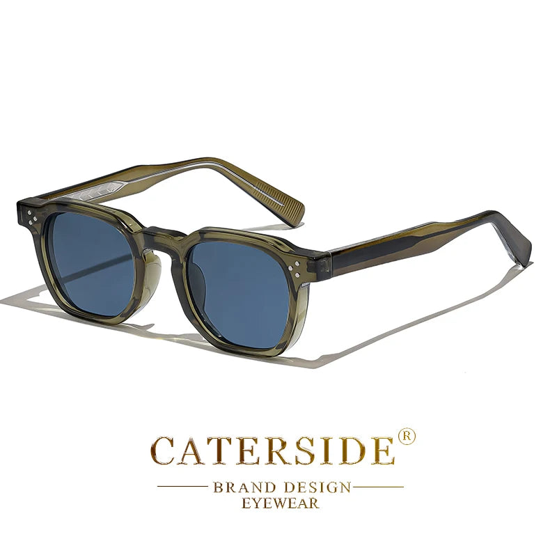EdgeRiot Óculos Punk Quadrado Masculino | UV400, Armação Slim Caterside