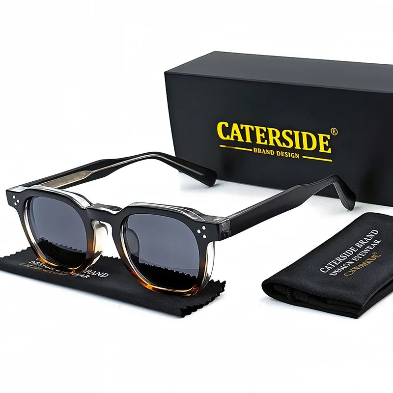 EdgeRiot Óculos Punk Quadrado Masculino | UV400, Armação Slim Caterside