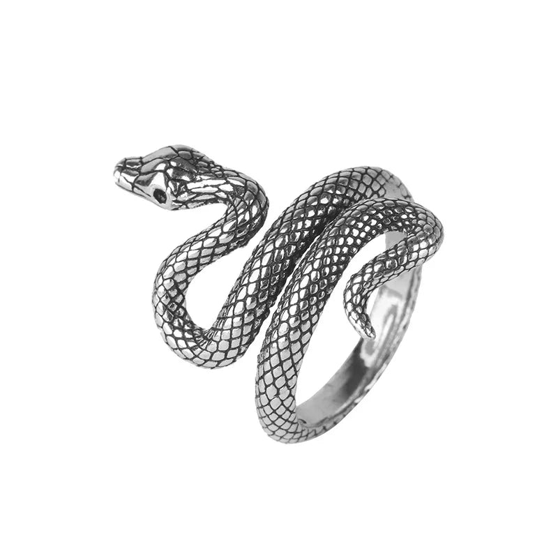 Anel Feminino Hermes Import Prata 925 Serpente Enlaçada – Luxo Ajustável e Atemporal