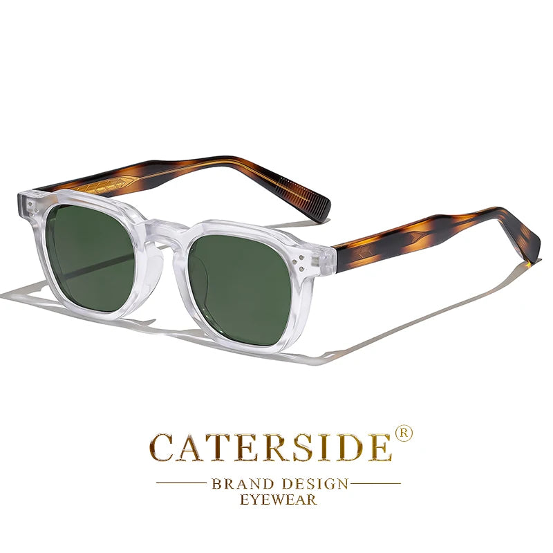 EdgeRiot Óculos Punk Quadrado Masculino | UV400, Armação Slim Caterside