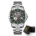 Skeleton Imperium Relógio Automático | Aço Inox, Tourbillon Exposto e Pulseira Luxuosa GLENAW