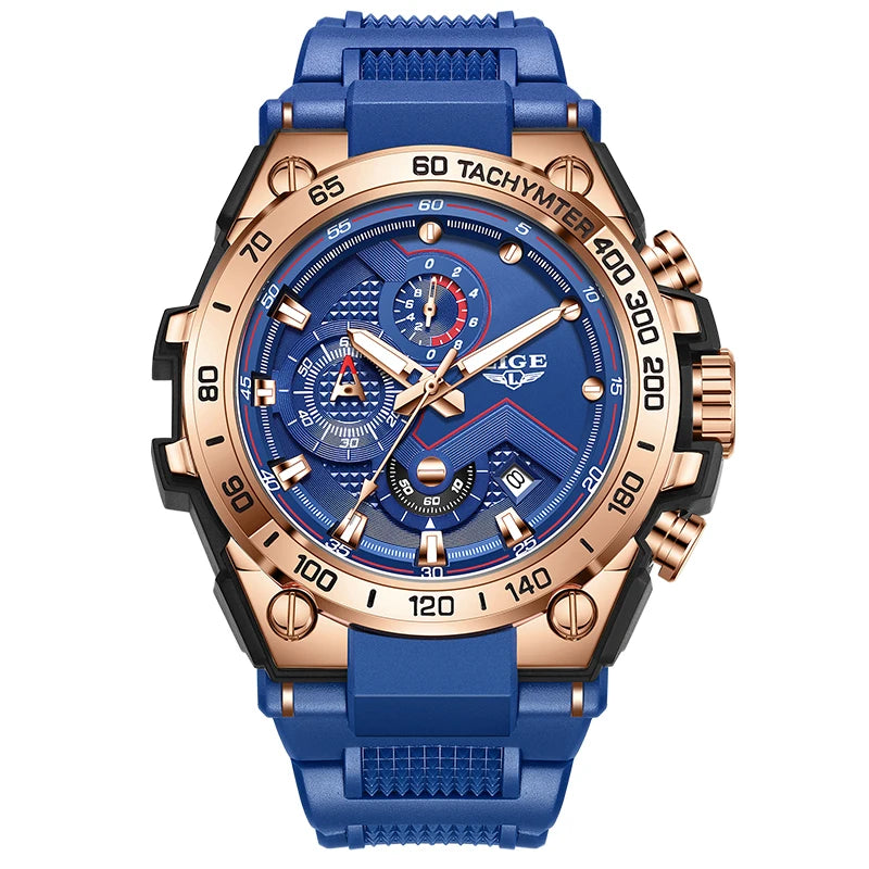 ChronoDrive Relógio Masculino | Silicone, Cronógrafo e Estilo Esportivo LIGE
