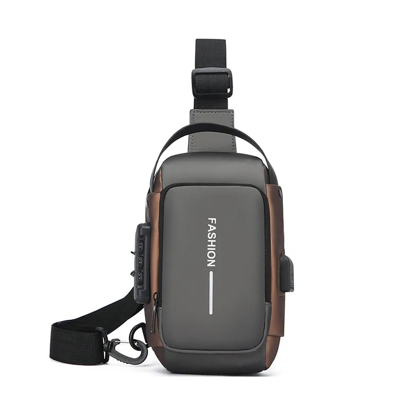 SecureTrip Bolsa Peitoral Masculina | Oxford Impermeável com USB - Hermes Imp.
