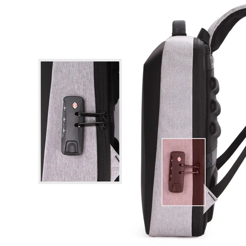 CoreVault Mochila Masculina | Oxford Semirrígida, USB para Carregamento e Compartimento p/ Notebook - Hermes Imp.