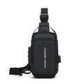 SecureTrip Bolsa Peitoral Masculina | Oxford Impermeável com USB - Hermes Imp.