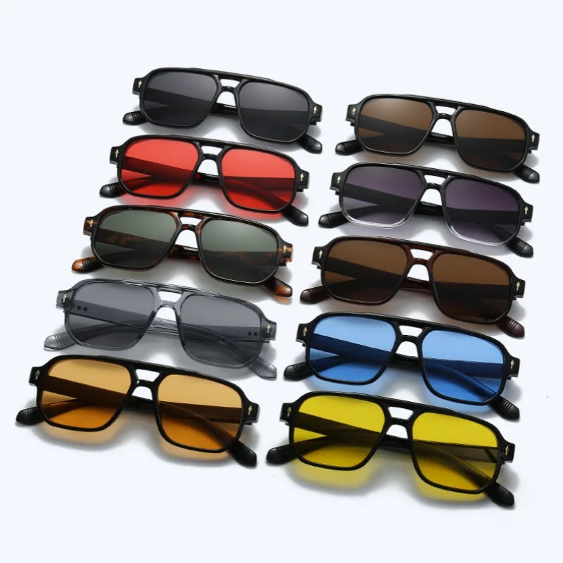 DualFrame Óculos Quadrado Masculino | Design Retrô com Proteção UV400 Hermes Imp.