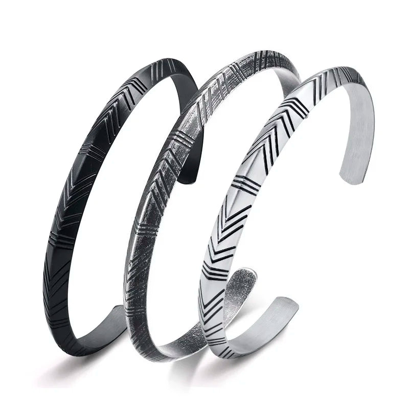 Bracelete Viking em Aço Inoxidável VNOX – Estilo Retrô Masculino | Hermes Import