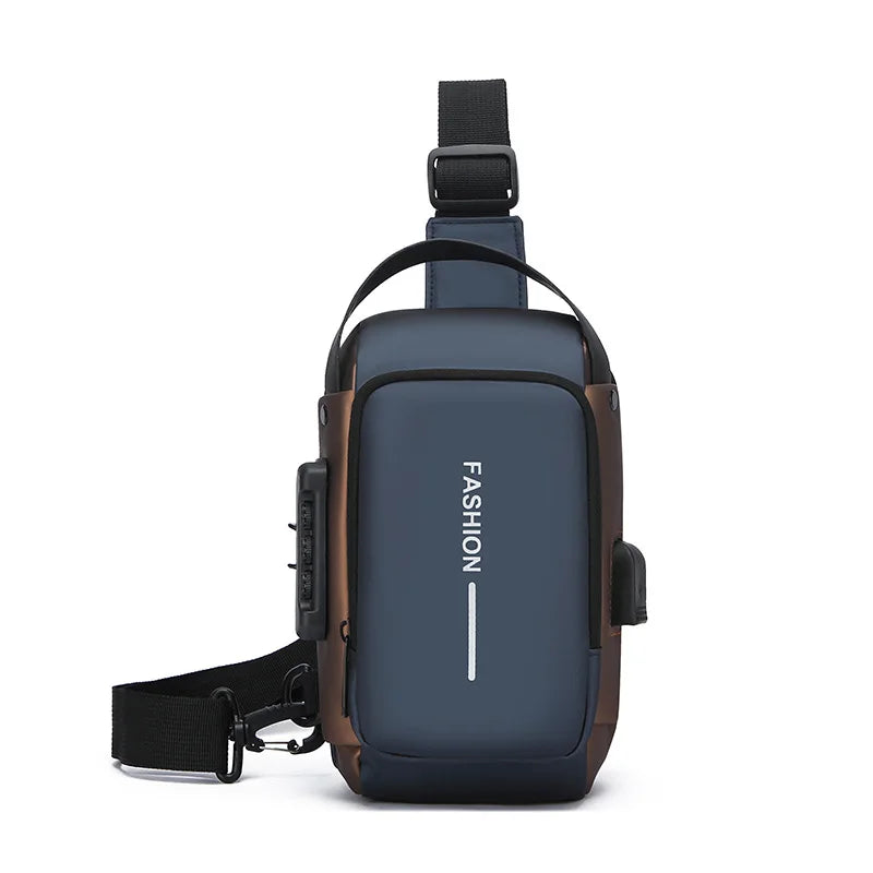 SecureTrip Bolsa Peitoral Masculina | Oxford Impermeável com USB - Hermes Imp.