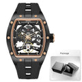Torque Phantom Relógio Automático | Skeleton, Caixa Tonneau e Pulseira Silicone MEGIR