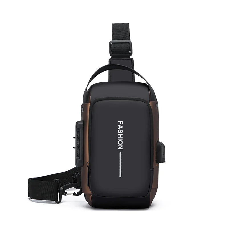 SecureTrip Bolsa Peitoral Masculina | Oxford Impermeável com USB - Hermes Imp.