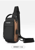 SecureTrip Bolsa Peitoral Masculina | Oxford Impermeável com USB - Hermes Imp.
