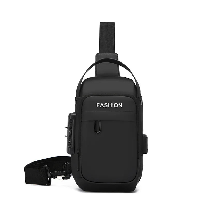 SecureTrip Bolsa Peitoral Masculina | Oxford Impermeável com USB - Hermes Imp.