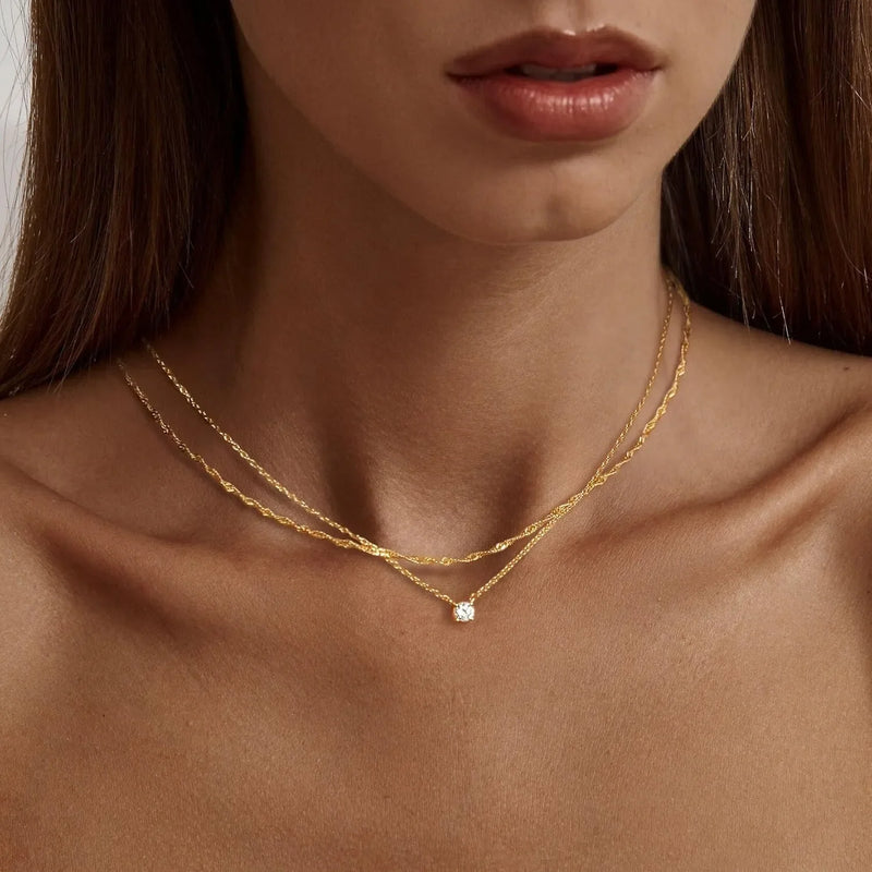 Colar Diamond Choker com Zircônia e Banho de Ouro – Hermes Import