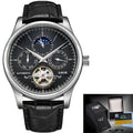 Regent Classic Relógio Automático | Couro, Tourbillon Decorativo e Moon Phase LIGE