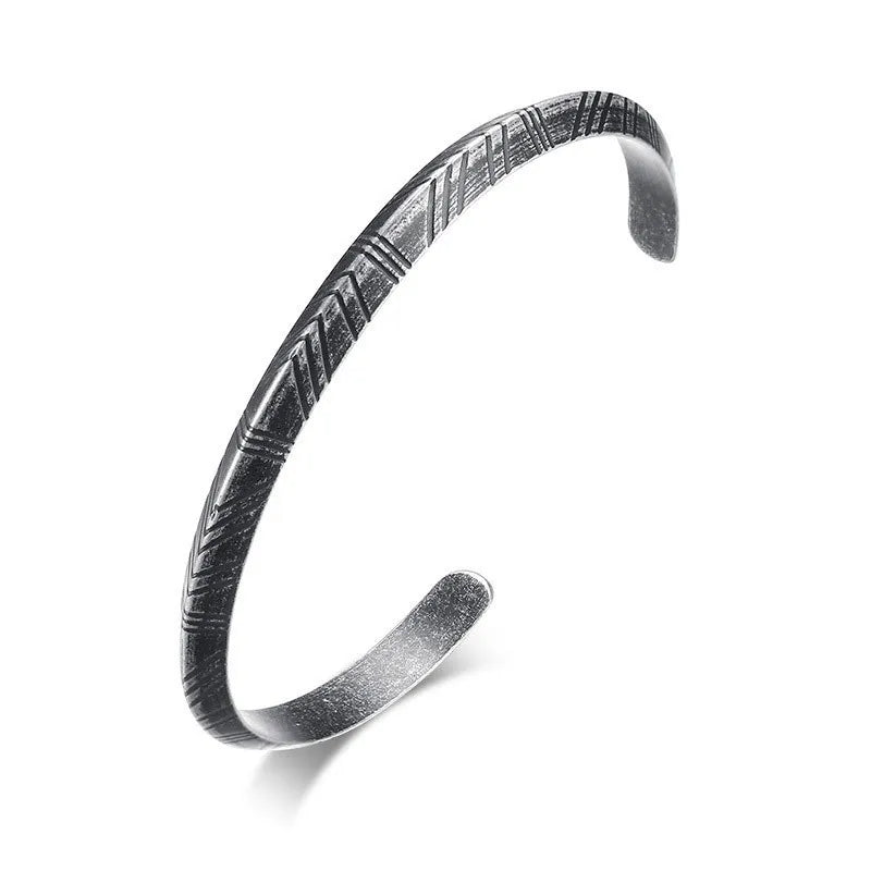 Bracelete Viking em Aço Inoxidável VNOX – Estilo Retrô Masculino | Hermes Import