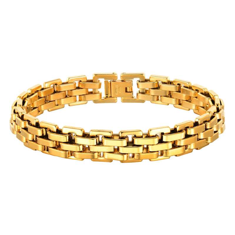 Pulseira Masculina Hermes Import em Aço Inoxidável com Elos Estilo Watchband – Design Esportivo e Casual