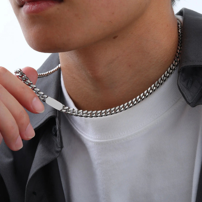 Colar Masculino Cuban Link em Aço Inoxidável – Hermes Import