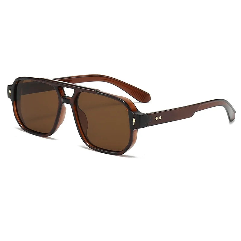 DualFrame Óculos Quadrado Masculino | Design Retrô com Proteção UV400 Hermes Imp.