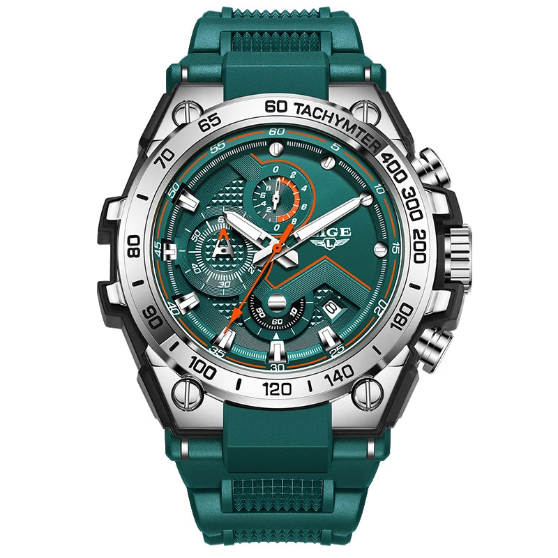 ChronoDrive Relógio Masculino | Silicone, Cronógrafo e Estilo Esportivo LIGE