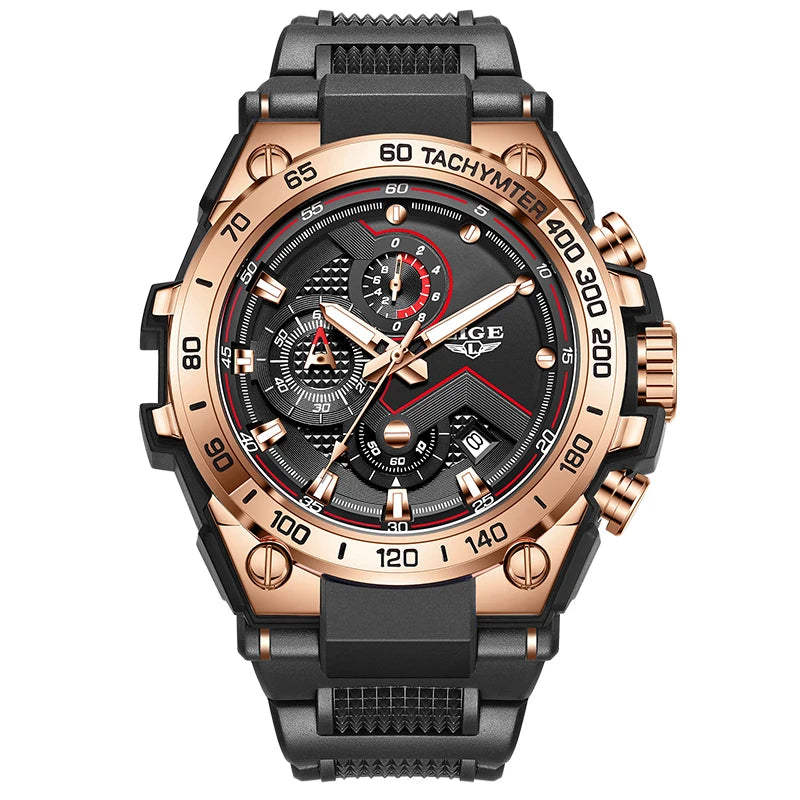 ChronoDrive Relógio Masculino | Silicone, Cronógrafo e Estilo Esportivo LIGE