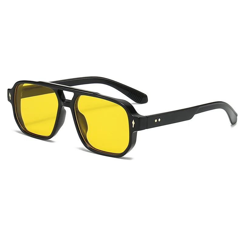 DualFrame Óculos Quadrado Masculino | Design Retrô com Proteção UV400 Hermes Imp.